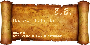 Bacskai Belinda névjegykártya